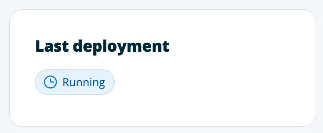 The build/ deployment running